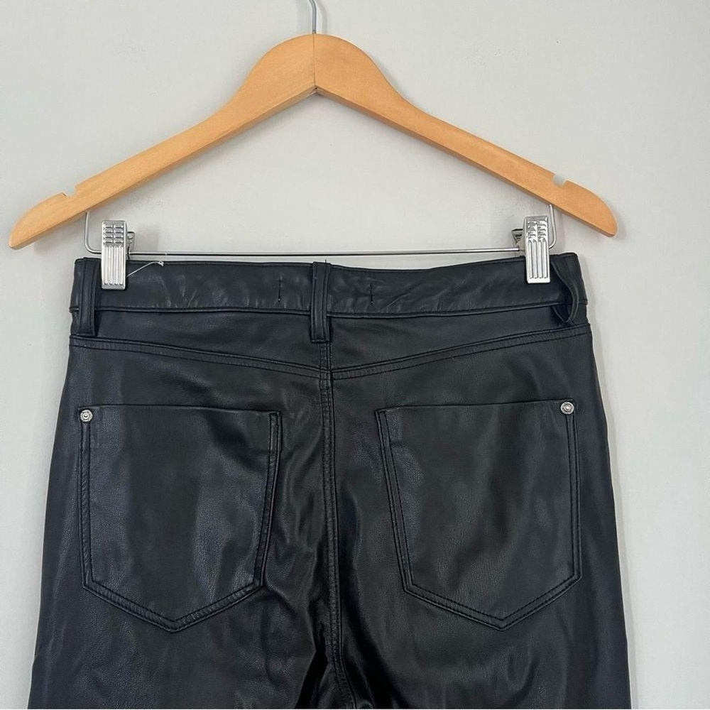 Zara Mini Flare Cropped Black Faux Leather Pants Size 4 - Picture 5 of 6